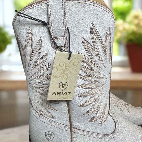 Ariat Goldie Distressed White Western Cowboy Boots Women’s 11 C Wide 10033887 - Picture 6 of 12